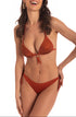 Push-Up Triangel-Bikini mit Swarovski-Kristallen und Tribal-Muster in Gold